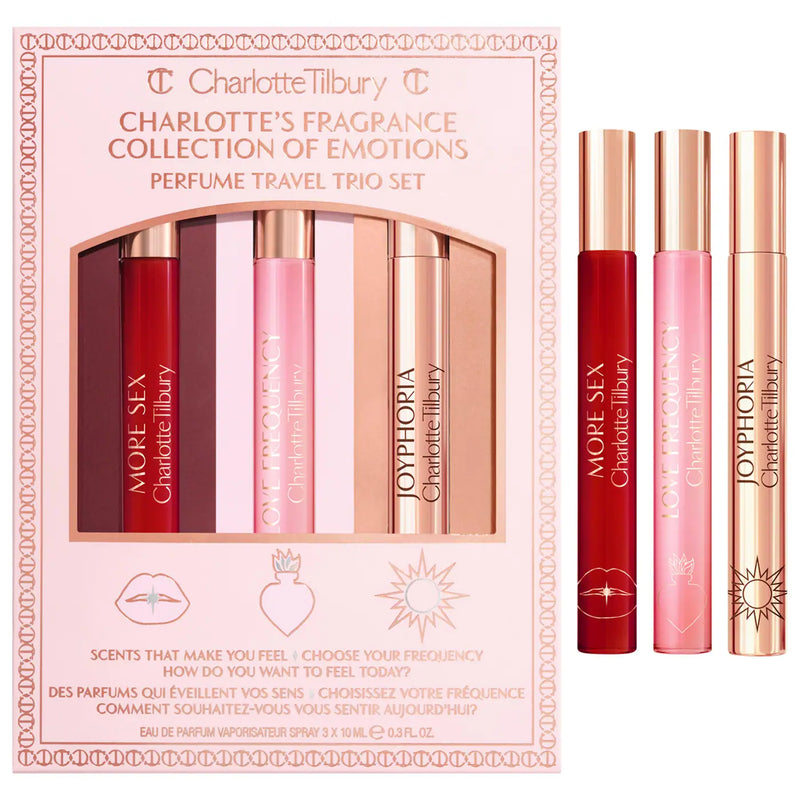 *PREORDEN: Collection of Emotions Eau de Parfum Travel Spray Trio Set - Charlotte Tilbury / Set 3 pzas perfumes )