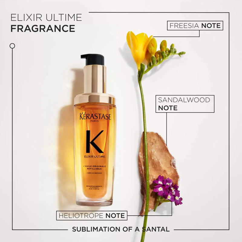 *PREORDEN: Elixir Ultime Refillable Hydrating Hair Oil - Kérastase /  Aceite nutritivo para fuerza, hidratación y brillo del cabello