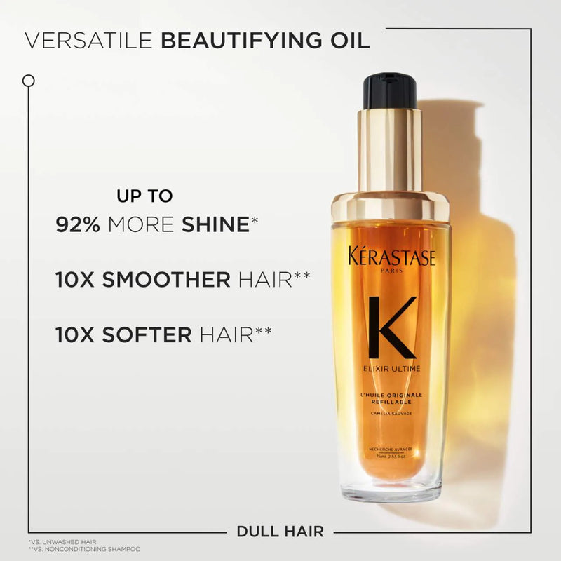 *PREORDEN: Elixir Ultime Refillable Hydrating Hair Oil - Kérastase /  Aceite nutritivo para fuerza, hidratación y brillo del cabello