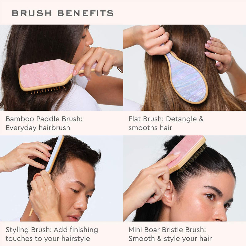 *PREORDEN: Mini Boar Bristle Hair Brush in Pink Sugar - Emi Jay  / Cepillo para peinar