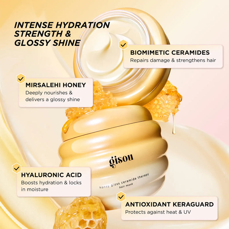 *PREORDEN: Honey Gloss Ceramide Therapy Hydrating Hair Mask 230mL - Gisou / Mascarilla para cabello hidratante