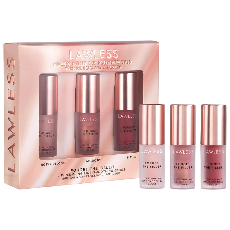 *PREORDEN: Merry Minis Lip Plumper Gloss Trio Set - LAWLESS / Set 3 pzas brillo efecto labios voluminosos