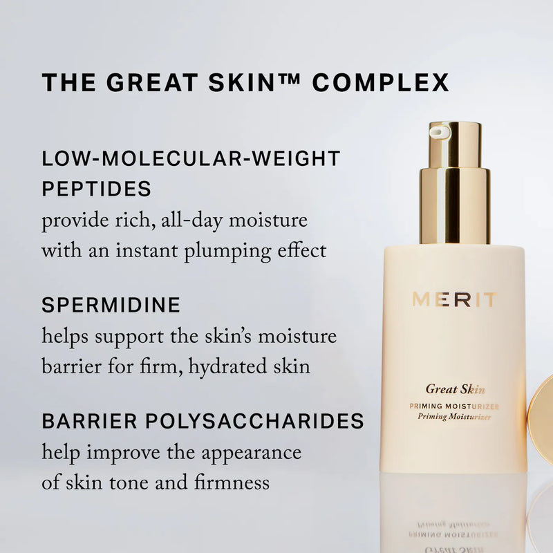 *PREORDEN: Great Skin Priming And Firming Moisturizer With Peptides And Hyaluronic Acid - Merit / Crema hidratante ligera