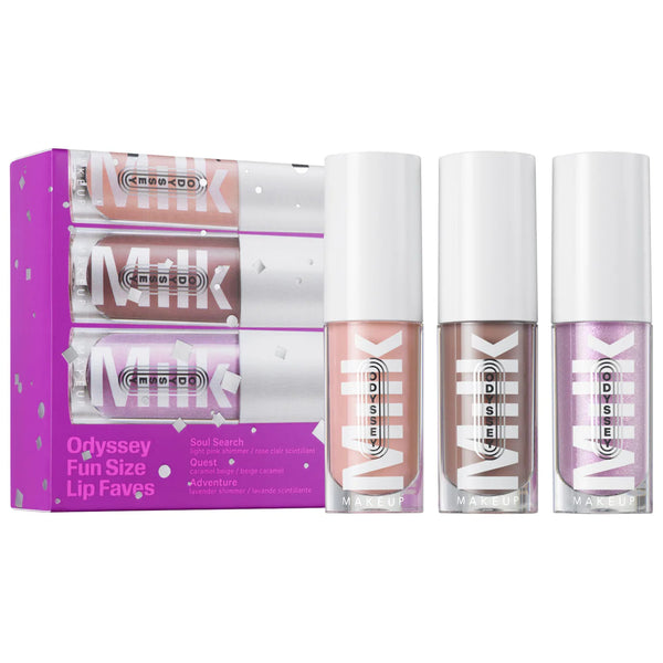 *PREORDEN: Mini Odyssey Lip Oil Gloss Fun Size Faves Set - Milk Makeup / Set 3 pzas mini brillo de labios con color