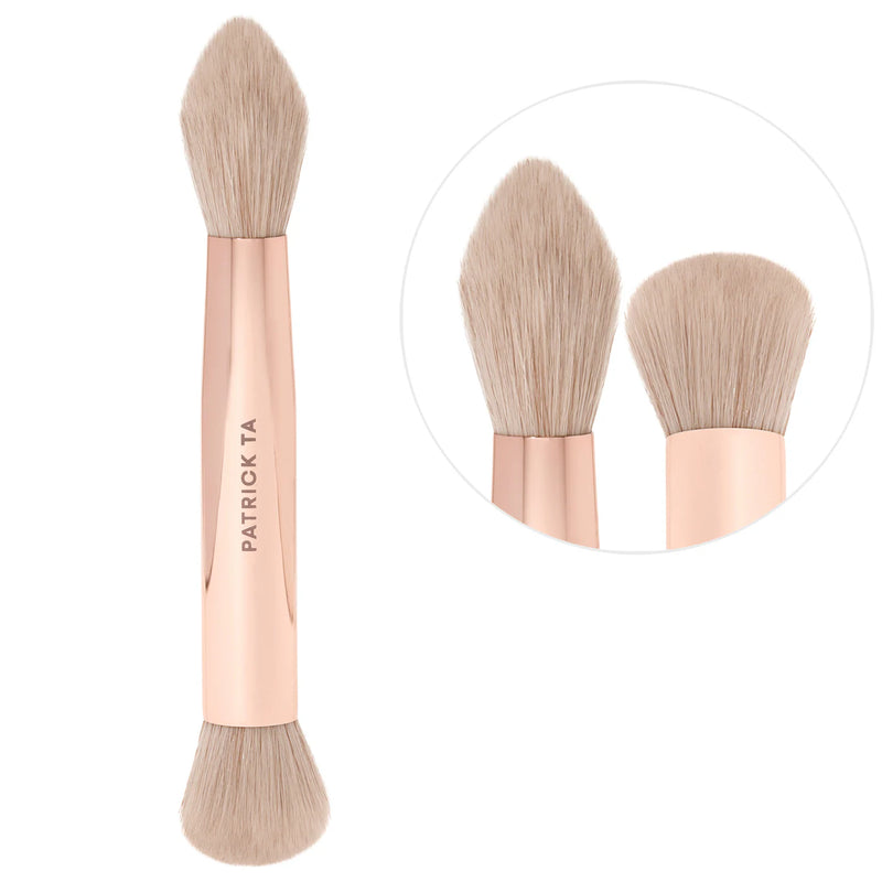 *PREORDEN: Dual-Ended Complexion Brush - PATRICK TA / Brocha doble punta para rostro, crema y polvo