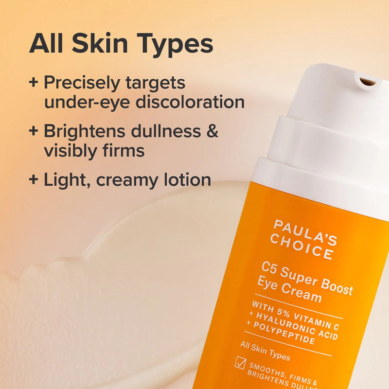 Paula's Choice C5 Super Boost Vitamin C Eye Cream - Paula’s Choice / Crema que reduce la hinchazón de los ojos