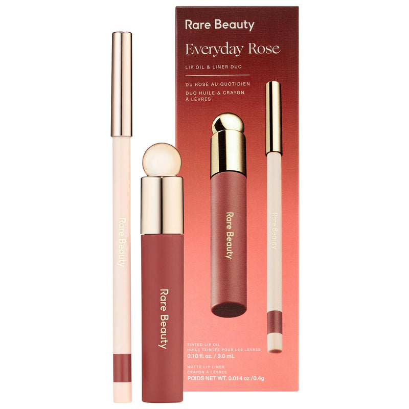 *PREORDEN: Everyday Rose Lip Oil & Liner Duo - Rare Beauty / Set con tinta de labios y lápiz labial