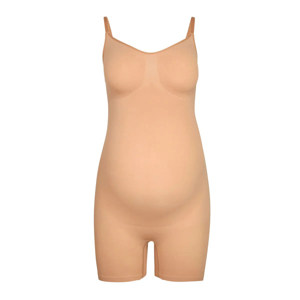 Sculpting Bodysuit Mid Thigh Color Ochre TALLA S/M - SKIMS / Jumpsuit moldeador para embarazo