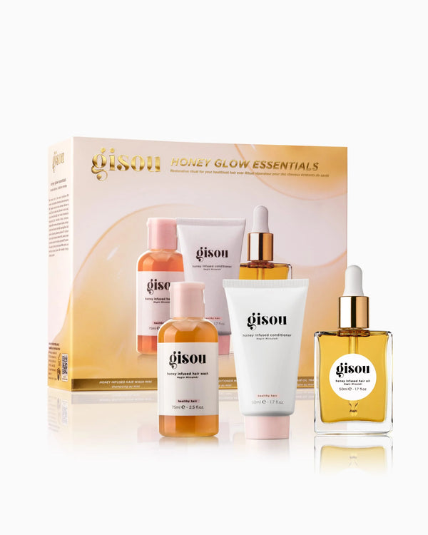 *PREORDEN: Nourishing Honey Glow Essentials Set - Gisou / Set para cabello: shampoo, acondicionador y aceite