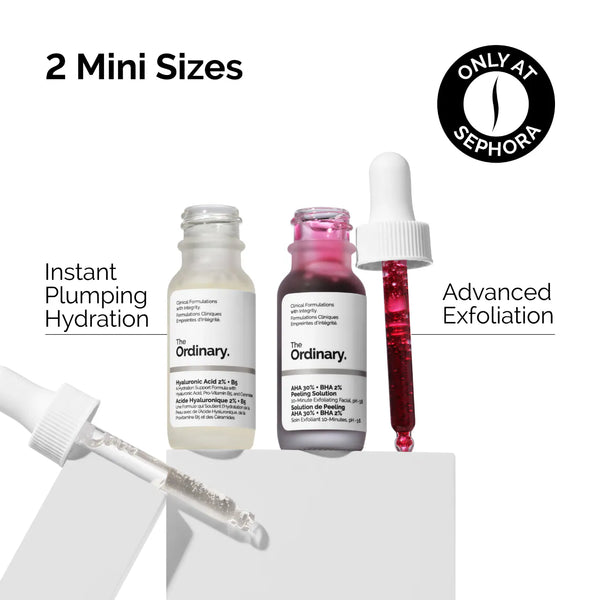 The Resurface & Hydrate Set with Hyaluronic Acid + AHA - The Ordinary / Set de exfoliante e hidratante