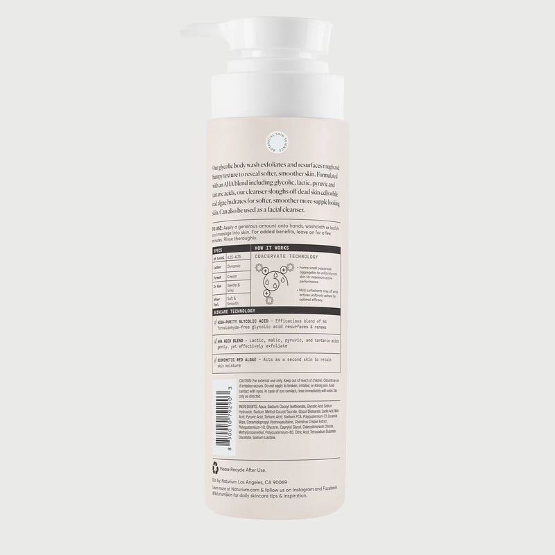 The Smoother Glycolic Acid Exfoliating Body Wash - Naturium / Gel de baño exfoliante para piel suave