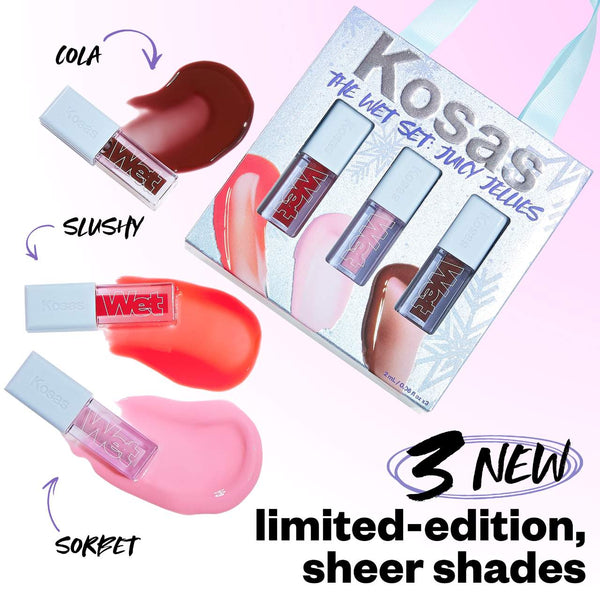 *PREORDEN: The Wet Set: Juicy Jellies Sheer Lip Oils - Kosas / Set 3 pzas aceites labial