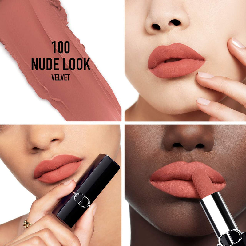 REFILL Rouge Dior Refillable Lipstick 100 Nude look velvet - Dior / Labial hidratante 24 hrs duración (Copy)