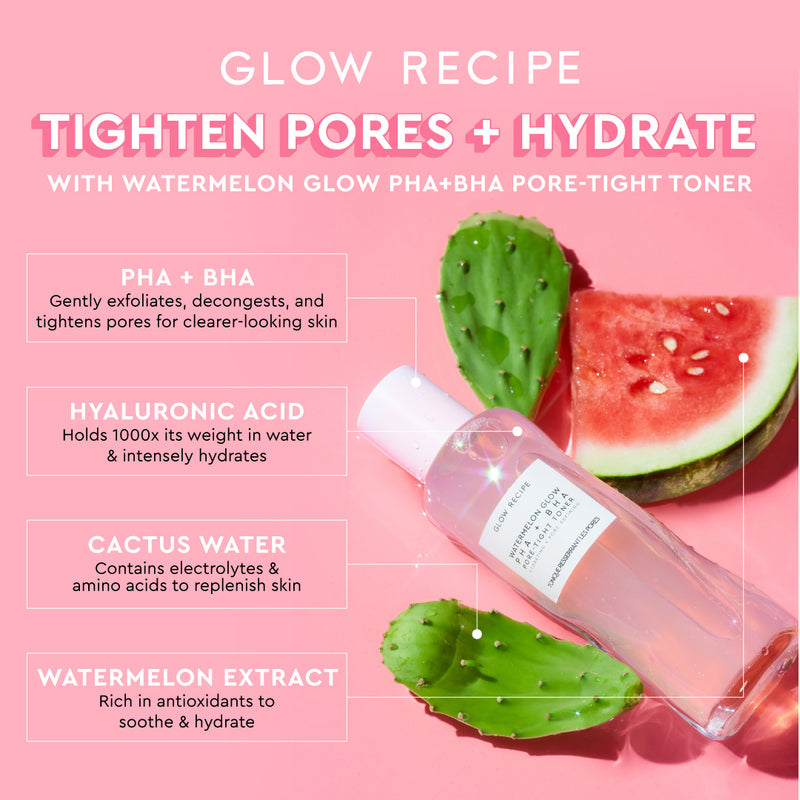 *PREORDEN: Watermelon Glow PHA + BHA Pore-Tight Toner - Glow recipe / Tónico minimizador de poros