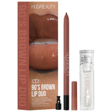 *PREORDEN: 90s Brown Lip Liner and Lip Gloss Set - HUDA BEAUTY / Set 2 para labios delineador y gloss