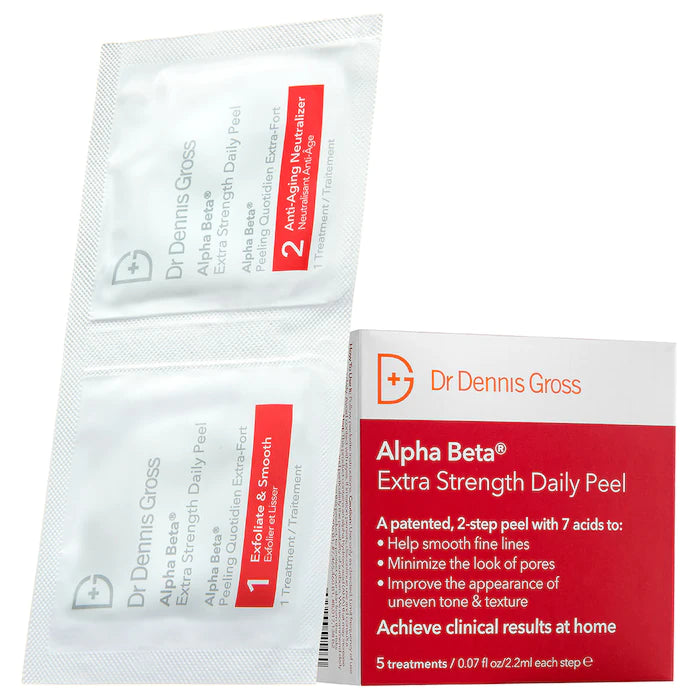 *PREORDEN: Alpha Beta® Extra Strength Daily Peel Pads - Dr. Dennis Gross Skincare / Almohadilla exfoliante para textura, marcas, poros y líneas finas.