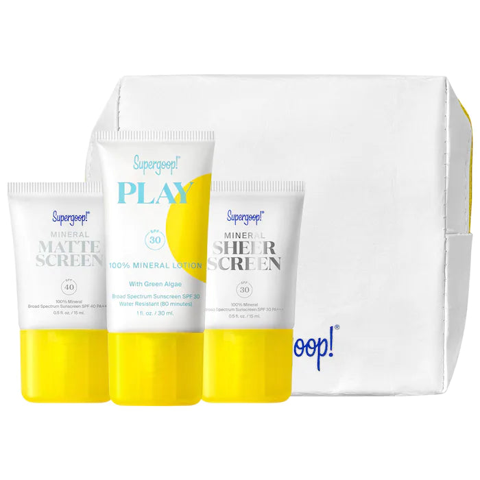 *PREORDEN: 100% Mineral Sunscreen Starter Kit - Supergoop! / Set de protectores solares