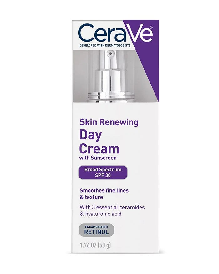 Skin Renewing Anti Aging Day Cream with SPF 30, Retinol & Hialuronic Acid - Cerave / Crema antiedad con protección solar